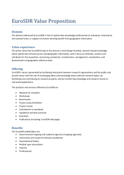 EuroSDR Value Proposition