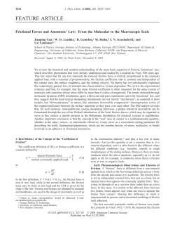 Frictional Forces and Amontons` Law: From the