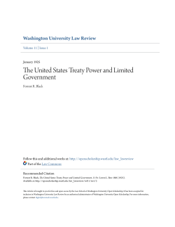 The United States Treaty Power and Limited Government