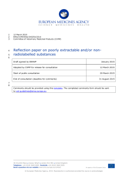Draft reflection paper on poorly extractable and or non