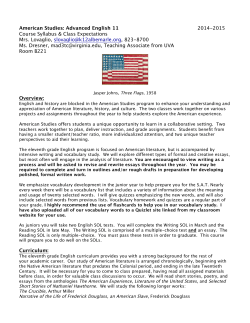 Adv Am Studies Syllabus 2014-2015