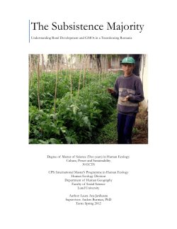 The Subsistence Majority - Lund University Publications