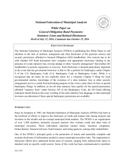 White Paper on General Obligation Bond Payments