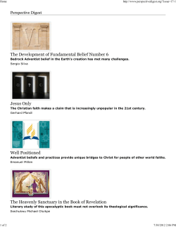 The Development of Fundamental Belief Number 6 Jesus Only Well