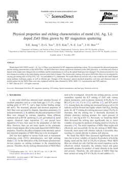 Physical properties and etching characteristics of metal (Al, Ag, Li