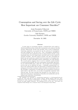 How Important are Consumer Durables? - Wiwi Uni