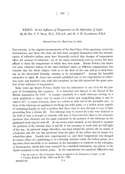 On the Influence of Temperature on the Refraction of Light
