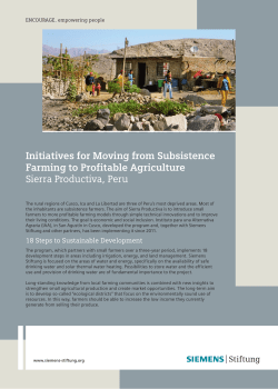 Initiatives for Moving from Subsistence Farming to Profitable