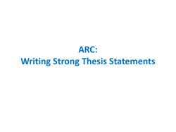 ARC: Writing Strong Thesis Statements