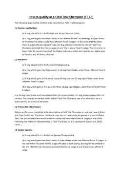 How to qualify as a Field Trial Champion (FT Ch)