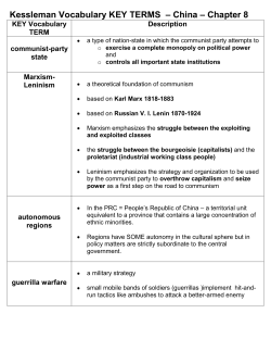 Kessleman Vocabulary KEY TERMS &ndash; China &ndash; Chapter 8