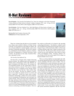 Untitled [Paul Courtney on The Growth of the Medieval City - H-Net