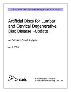 Artificial Discs for Lumbar and Cervical Degenerative Disc Disease