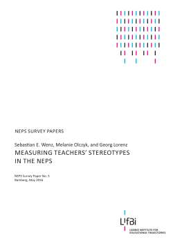MEASURING TEACHERS` STEREOTYPES IN THE NEPS
