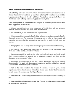 Dos and Dont`s for 12th Step Calls for Addicts