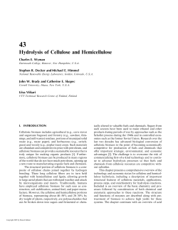 Hydrolysis of Cellulose and Hemicellulose