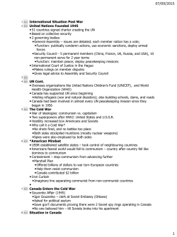 International Situation Post War