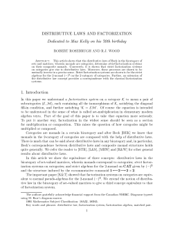 Distributive Laws and Factorization