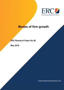 Modes of firm growth - Enterprise Research Centre