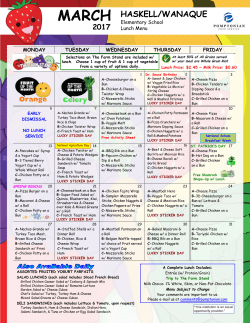 March Lunch Menu - Wanaque School District