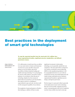 Best practices in the deployment of smart grid technologies