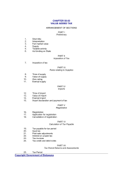 CAP 50-03 Value Added Tax Act - Botswana Unified Revenue Service