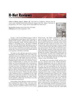 Untitled [Jonathan Sarris on The Death of a Confederate - H-Net