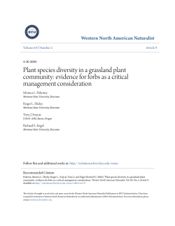 Plant species diversity in a grassland plant community