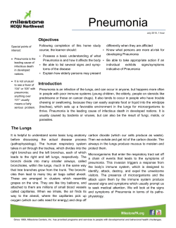 Pneumonia - Milestone Centers, Inc.