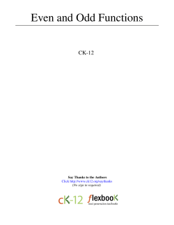 Even and Odd Functions - CK