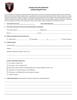 Campus Security Authority Incident Report Form