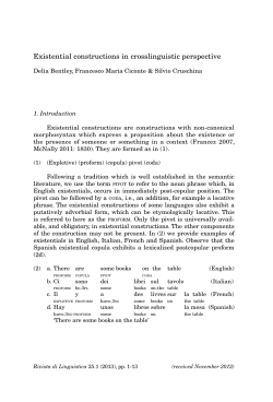 Existential constructions in crosslinguistic perspective