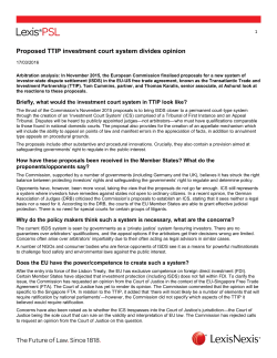 Proposed TTIP investment court system divides opinion (This article