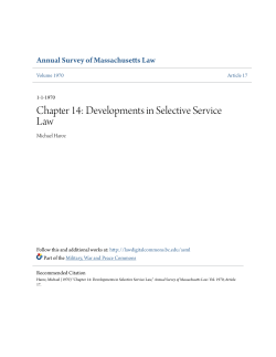 Chapter 14: Developments in Selective Service Law