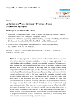 A Review on Waste to Energy Processes Using Microwave Pyrolysis
