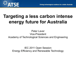 Targeting a less carbon intense energy future for Australia