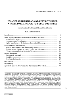 Policies, Institutions and Fertility Rates