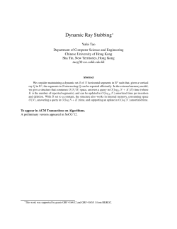 Dynamic Ray Stabbing - School of Information Technology and