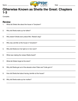 Otherwise Known as Sheila the Great: Chapters 1-3