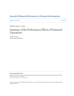 Summary of the Performance Effects of Sustained - Purdue e-Pubs