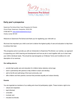 Early years setting prospectus