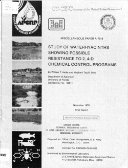 MP A-79-8 "Study of waterhyacinths showing possible resistance to