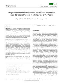 Prognostic Value of Low Diastolic 24