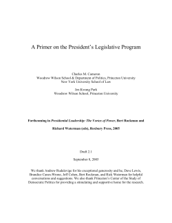 A Primer on the President`s Program