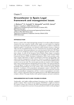 Groundwater in Spain: Legal framework and management issues