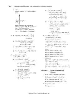 Section 8.5 Polar Equations and Graphs