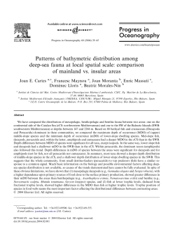 Patterns of bathymetric distribution among deep