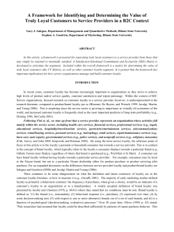 A Framework for Identifying and Determining the Value of