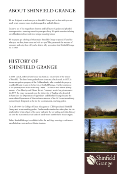 ABOUT SHINFIELD GRANGE HISTORy OF SHINFIELD GRANGE