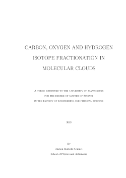 Carbon, oxygen, and hydrogen isotope - Manchester eScholar